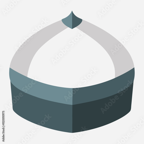 Muslim Kufi cap vector illustration isolated on a white background