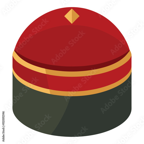 Muslim Kufi cap vector illustration isolated on a white background