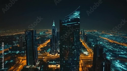 Wallpaper Mural night view of the city of dubai, uae Torontodigital.ca