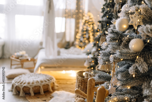 Scandinavian winter comfort with Christmas lights