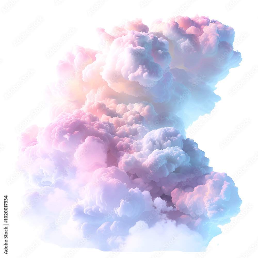 Fototapeta premium Pastel Clouds Clipart Vector Illustration