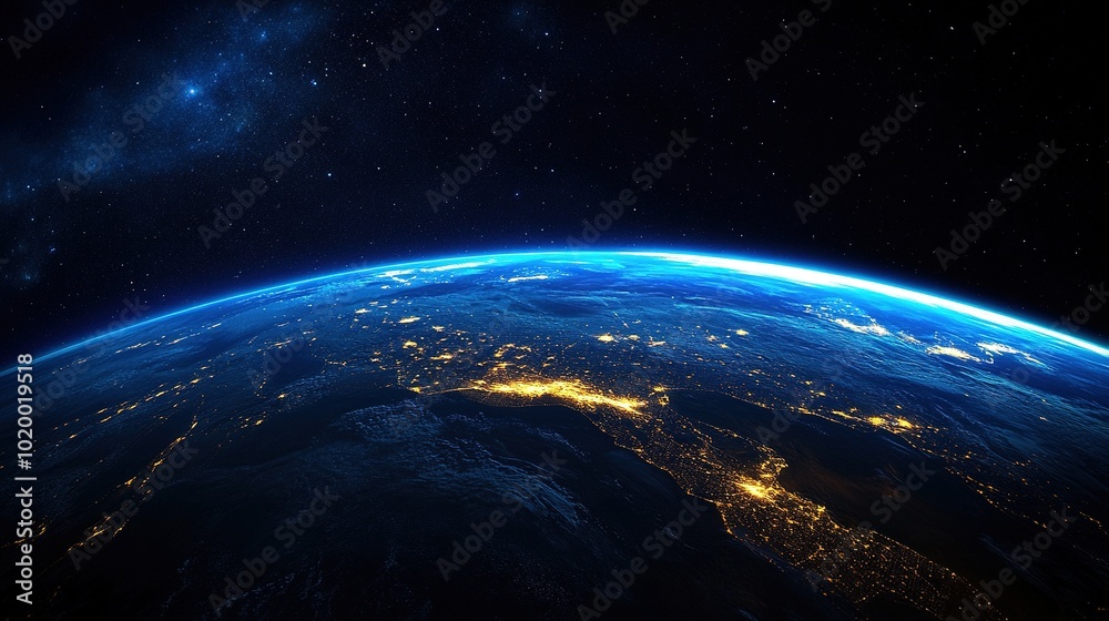 Fototapeta premium Stunning View of Earth from Space at Night