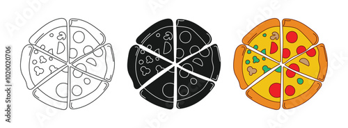 pizza slice circle vector design