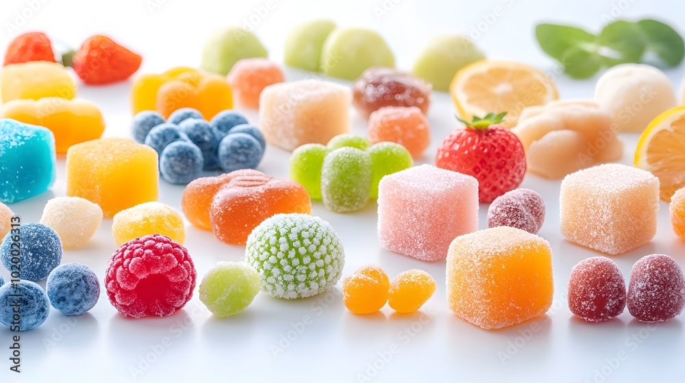 Vibrant Handcrafted Gourmet Candies with Intricate Patterns and Rich Textures in Cozy Vintage Inspired Interior Vibrant Handcrafted Gourmet Candies with Intricate Patterns and Rich Textures in Cozy Vintage Inspired Interior