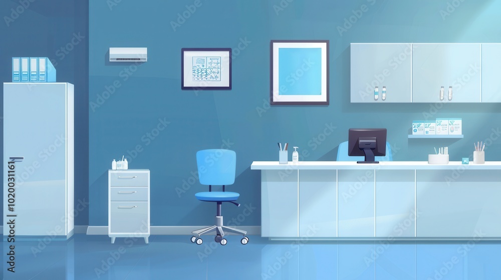 The doctor's office is clean and sterile, with organized supplies and comfy seating, creating a professional vibe. Generative AI The doctor's office is clean and sterile, with organized supplies and comfy seating, creating a professional vibe. Generative AI