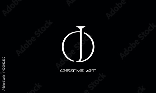JO, OJ, J, O abstract letters logo monogram