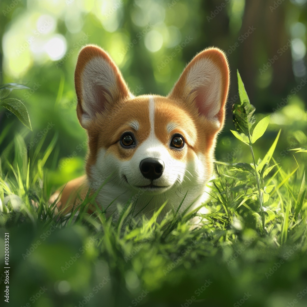 Corgi in Grass. Corgi in Grass.