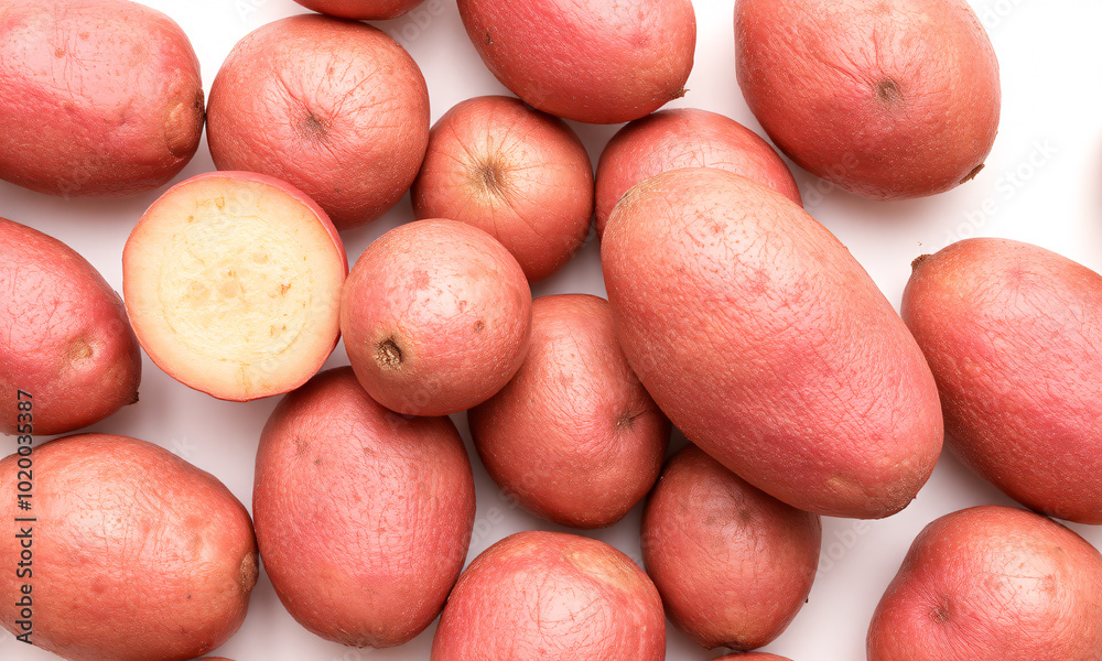 red potatoes isolated on white background red potatoes isolated on white background