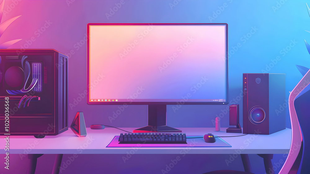 Dynamic Gaming PC Setup Enhanced by Neon Light Aesthetics
Dynamic Gaming PC Setup Enhanced by Neon Light Aesthetics
