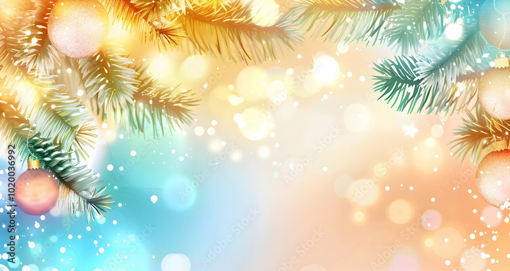 Charming Christmas Scene: Lights and Ornaments on Dark Blue Background
Charming Christmas Scene: Lights and Ornaments on Dark Blue Background