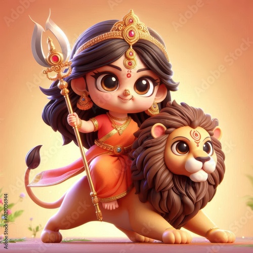 3d Goddess Durga, 3d Goddess Lakshmi photo