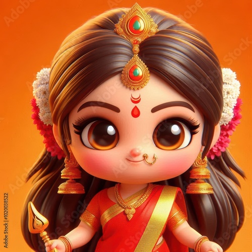 3d Goddess Durga, 3d Goddess Lakshmi photo