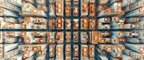 Aerial View of Urban Cityscape Exploring the Patterns of Modern Architecture photo