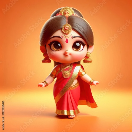 3d Goddess Durga, 3d Goddess Lakshmi photo