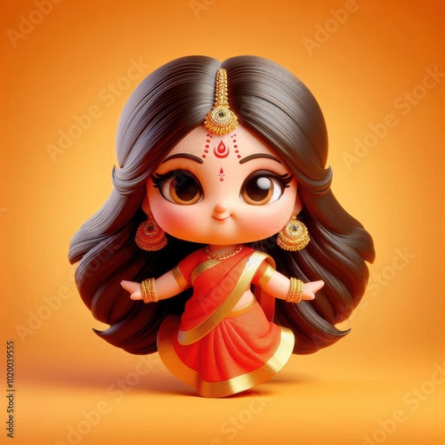 3d Goddess Durga, 3d Goddess Lakshmi photo