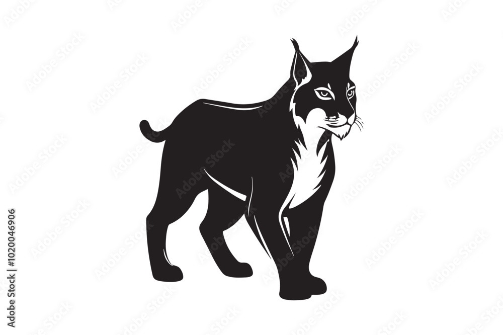 Lynx silhouette vector illustration, Lynx silhouette vector Lynx silhouette vector illustration, Lynx silhouette vector