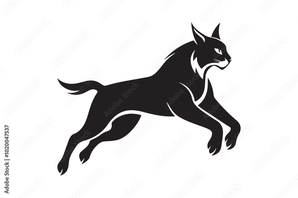 Lynx silhouette vector illustration, Lynx silhouette vector Lynx silhouette vector illustration, Lynx silhouette vector