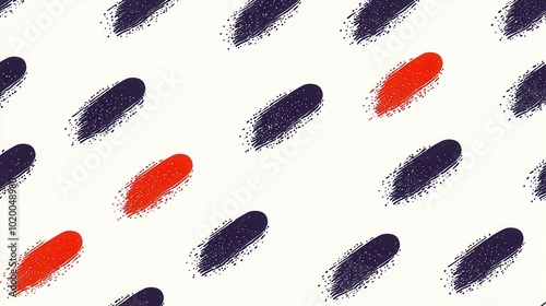 Abstract Pattern with Red and Blue Brushstrokes.