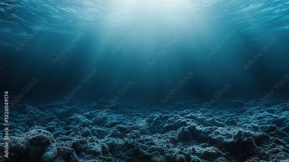 Obraz premium Tranquil Ocean Depths with Sunlight Patterns