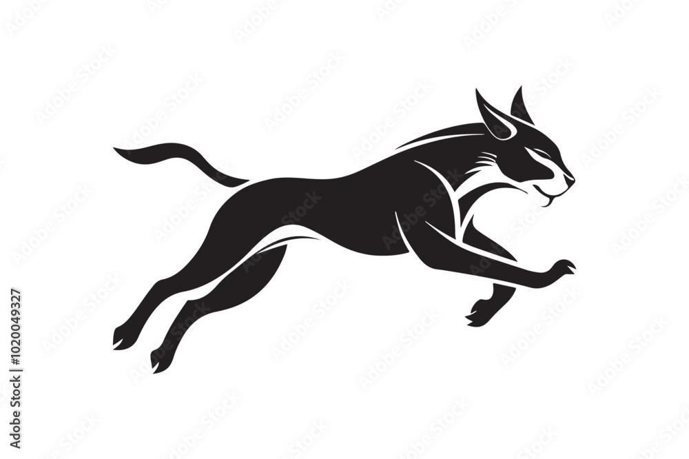 Lynx silhouette vector illustration, Lynx silhouette vector 