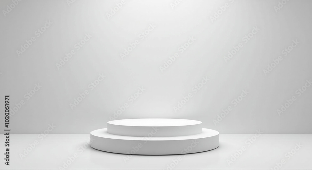 white podium with background white podium with background