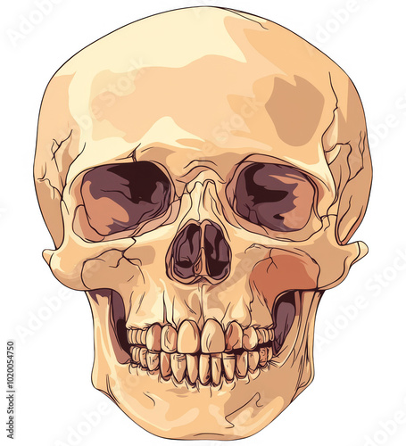 Realistic Skull Illustration with Transparent Background Perfect for Halloween or Gothic Designs photo