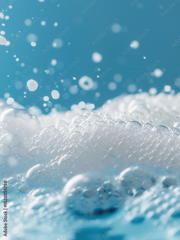 A soothing bath filled with fluffy white foam creating a serene atmosphere, perfect for unwinding after a long day. Generative AI A soothing bath filled with fluffy white foam creating a serene atmosphere, perfect for unwinding after a long day. Generative AI
