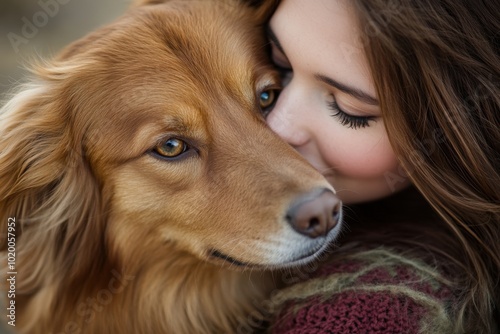 Dog & Girl Close Up.