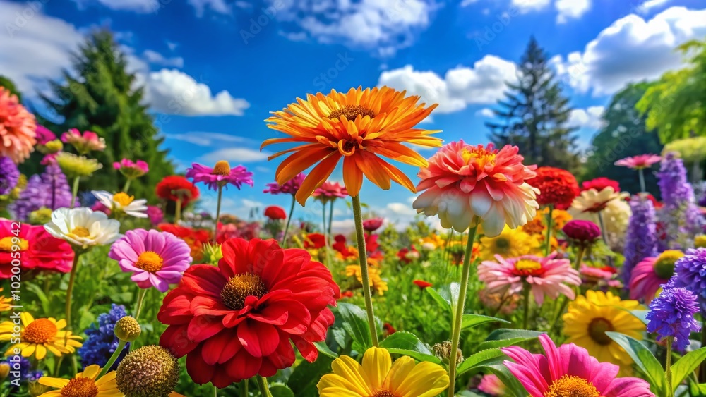 Vibrant Animated Flowers Blooming in a Colorful Garden with Gentle Breeze and Soft Background Music Vibrant Animated Flowers Blooming in a Colorful Garden with Gentle Breeze and Soft Background Music