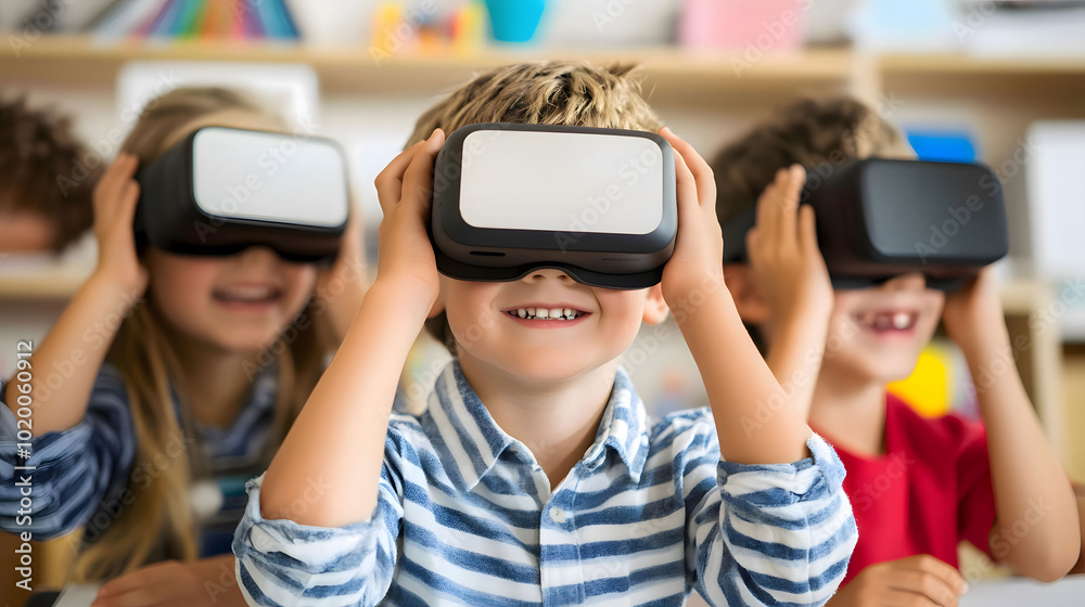 Obraz premium Futuristic Education with VR and AI