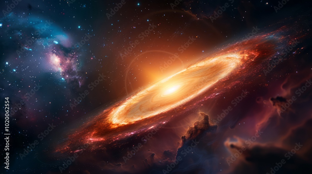 Distant Galaxy with Massive Black Hole and Light Effects Distant Galaxy with Massive Black Hole and Light Effects