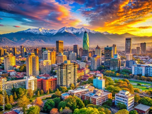 Vibrant Cityscape of Chile's Major Urban Centers with Stunning Architecture and Lively Atmosphere #1020062990