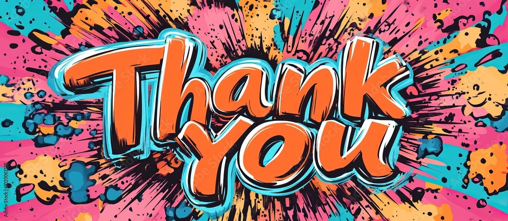 Thank You Graffiti Art with Vibrant Colors Thank You Graffiti Art with Vibrant Colors