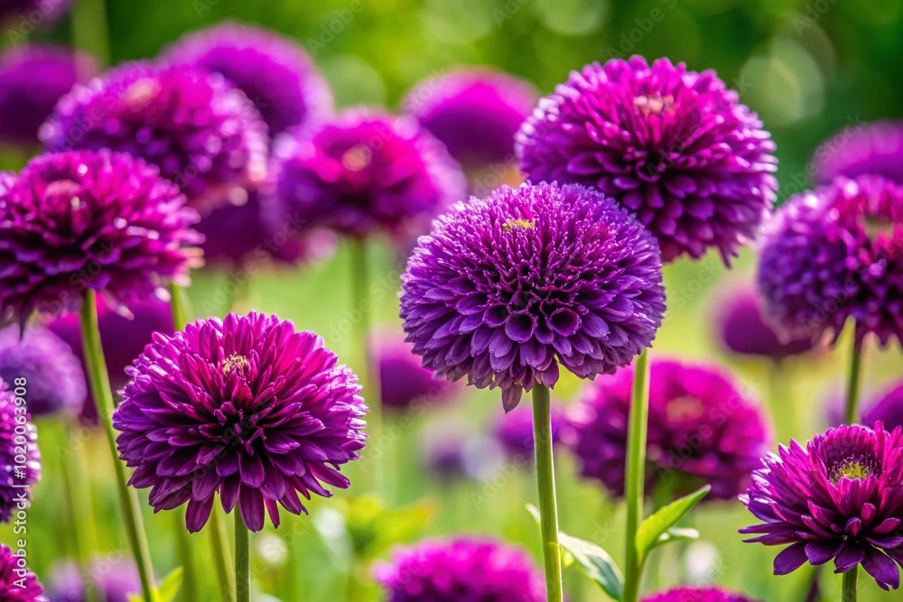 Vibrant Deep Purple Flowers in Full Bloom Against a Soft Green Background for Nature Enthusiasts Vibrant Deep Purple Flowers in Full Bloom Against a Soft Green Background for Nature Enthusiasts