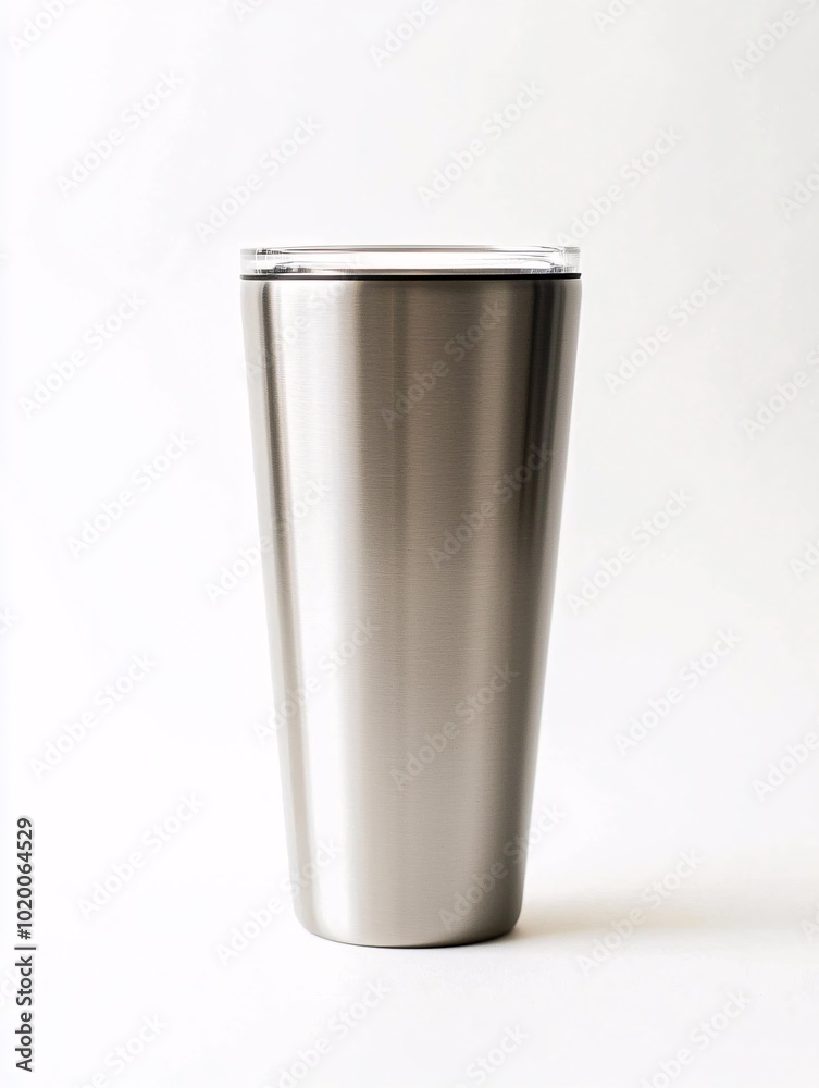 This elegant stainless steel tumbler, set against a bright backdrop, boasts a contemporary style ideal for enthusiasts of all kinds of drinks. This elegant stainless steel tumbler, set against a bright backdrop, boasts a contemporary style ideal for enthusiasts of all kinds of drinks.