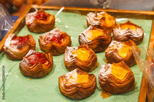 Wallpaper Mural pastries on a table filled with fruits and marmalade  Torontodigital.ca