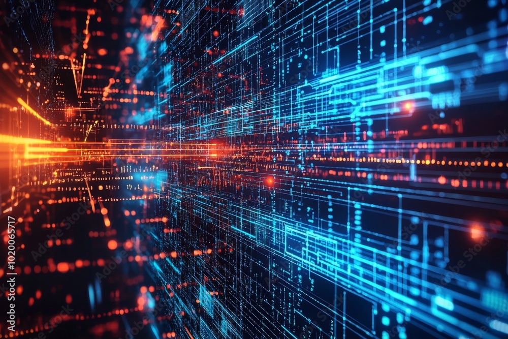 Digital Technology background of data and network created with Generative AI Digital Technology background of data and network created with Generative AI