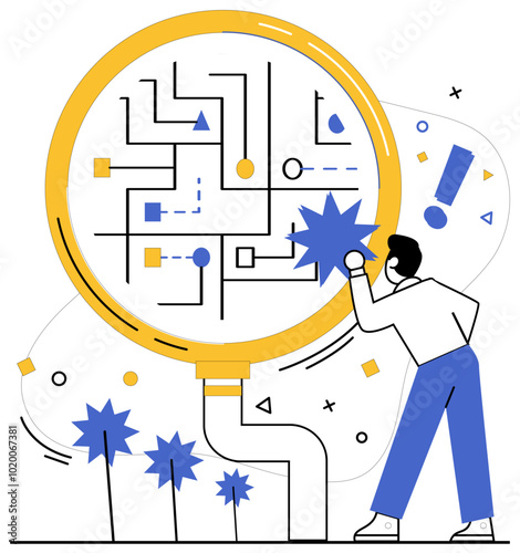Modern product vector illustration. Modern product ideas blossom in fertile soil creative development Perspectives in innovation unveil new horizons for evolution modern products Creativity