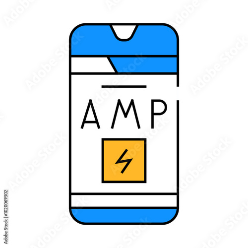 amp accelerated mobile pages seo line icon vector. amp accelerated mobile pages seo sign. isolated symbol illustration