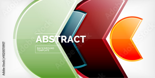 Glass reflective geometric round shapes background. Vector Illustration For Wallpaper, Banner, Background, Card, Book Illustration, landing page