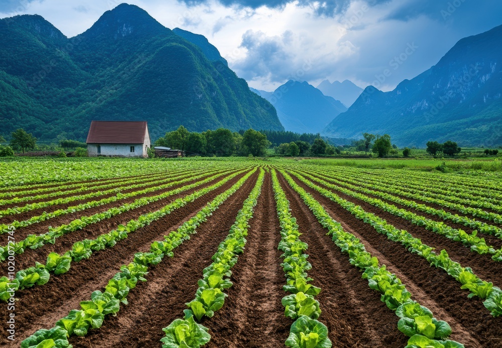 Farmland with Mountains. Farmland with Mountains.