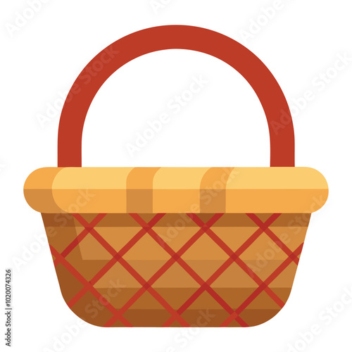 Basket wicker picnic vector illustration isolated on a white background