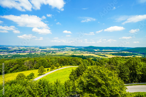 View of the green landscape near Scheßlitz. 