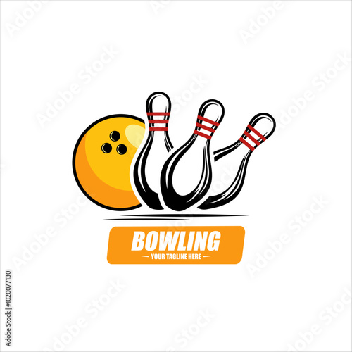 Bowling logo sport design template  bowling tournament logo badge design vector illustration