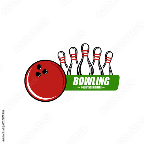 Bowling logo sport design template  bowling tournament logo badge design vector illustration