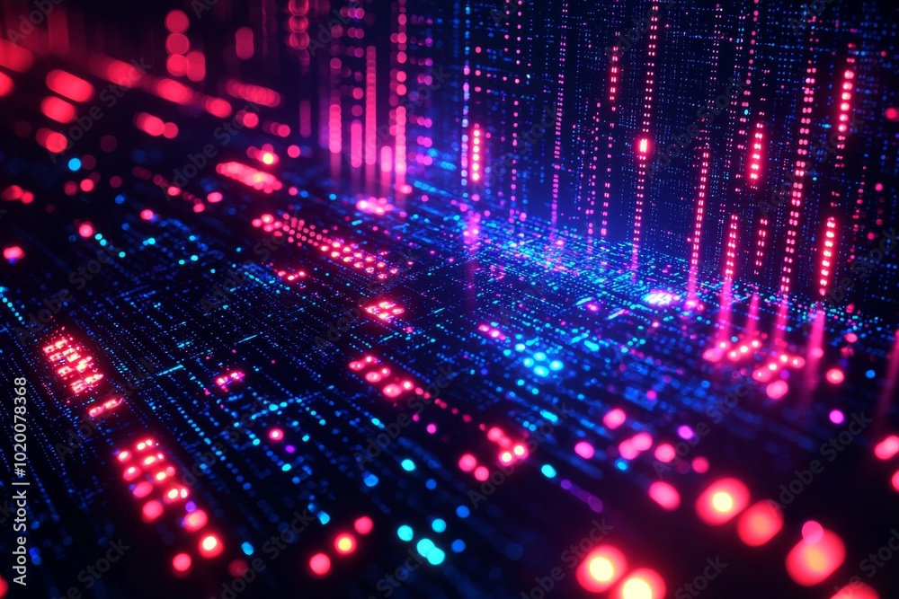 Digital Technology background of data and network created with Generative AI Digital Technology background of data and network created with Generative AI