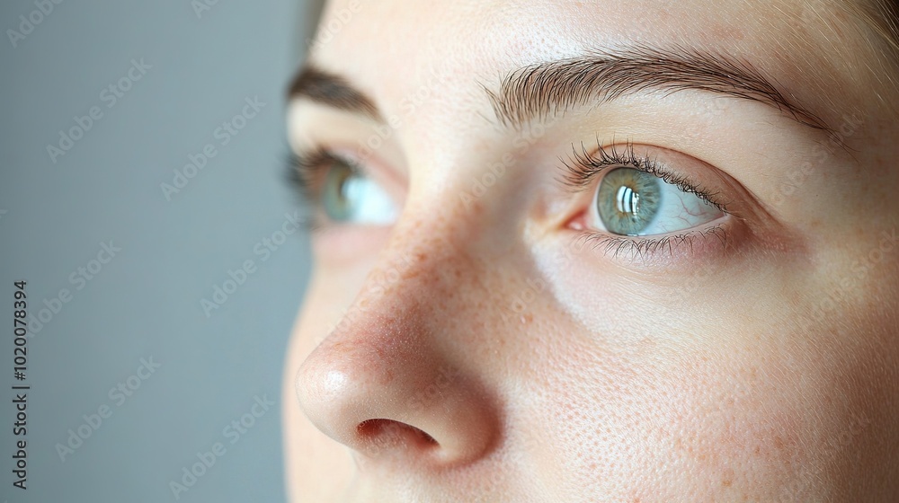 Obraz premium Close-Up of Thoughtful Young Woman's Face
