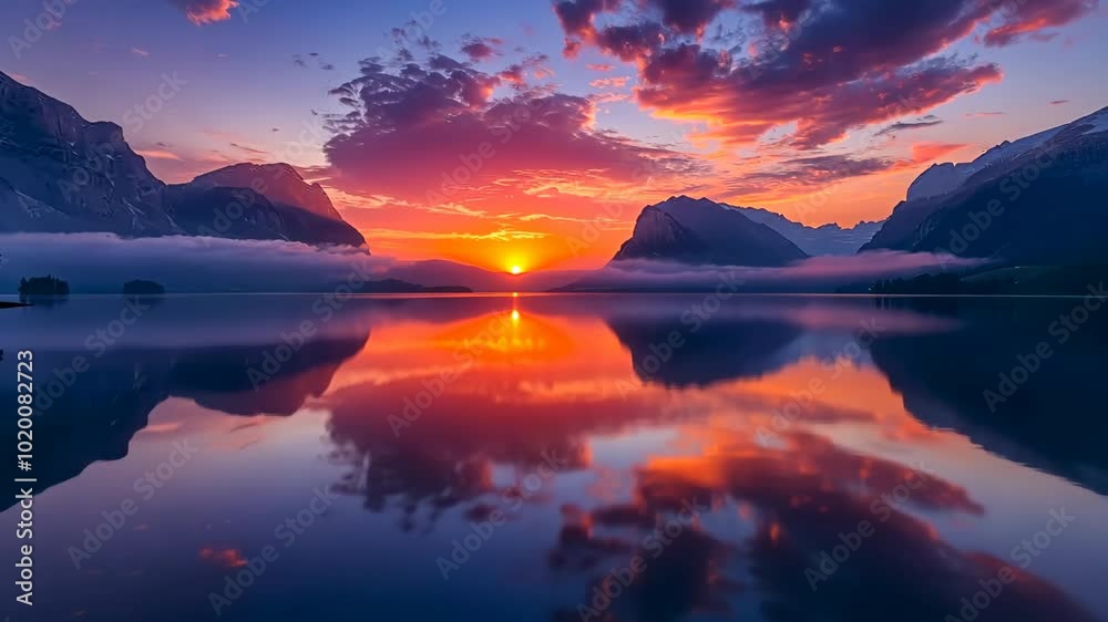 A tranquil lake reflecting mountains and trees at dawn, with soft sunlight and a peaceful sky. A tranquil lake reflecting mountains and trees at dawn, with soft sunlight and a peaceful sky.