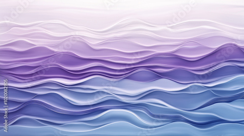 Abstract layered waves in purple and blue gradient