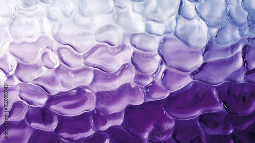 Abstract textured glass surface with purple and white gradient